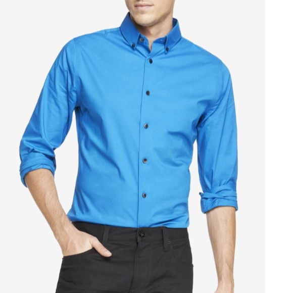 Express Other - Express 1MX Slim Men’s Blue Long Sleeve Dress shirt sz M